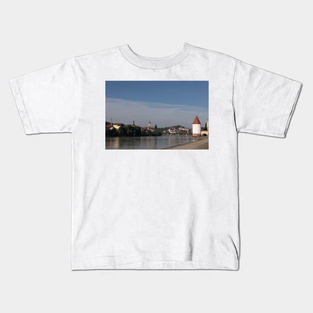 Tower on the River Kids T-Shirt by Memories4you